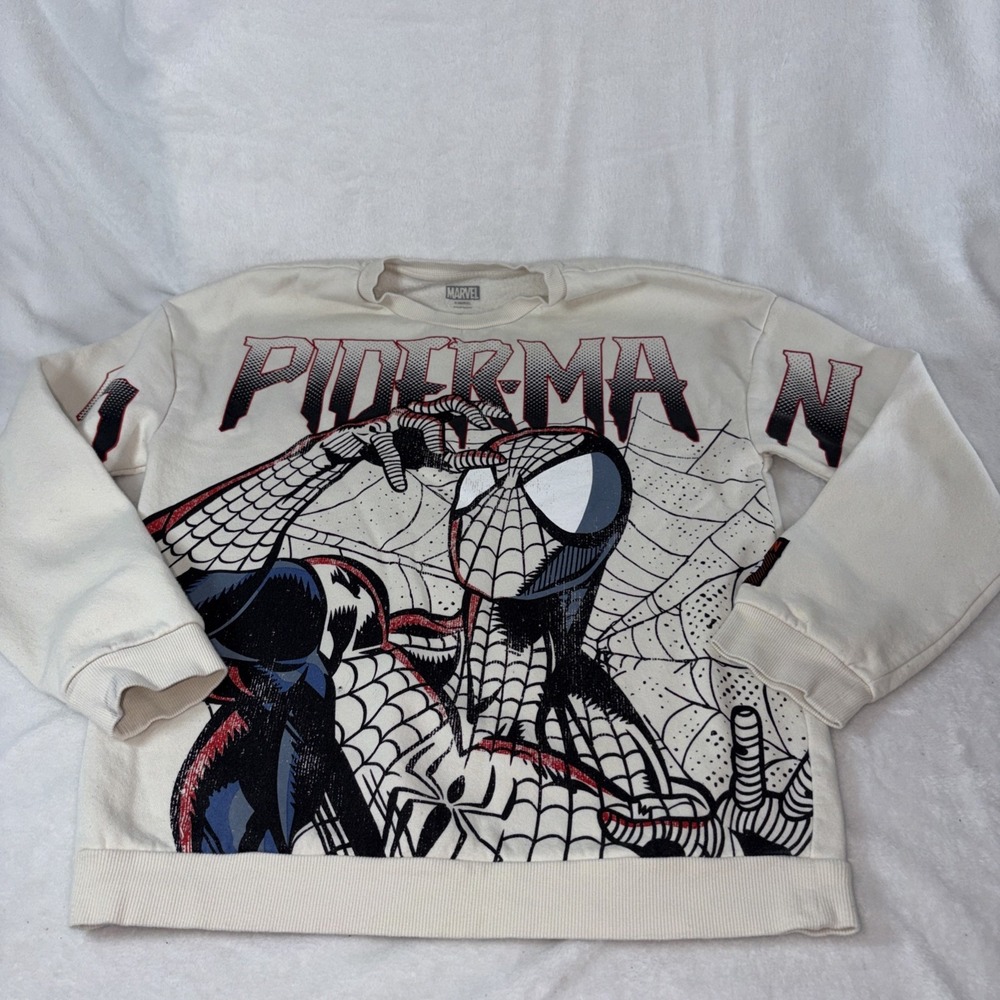 Marvels SpiderMan Graphic Boys Crewneck Sweatshirt‎ Size XL (14-16) Retro Comics